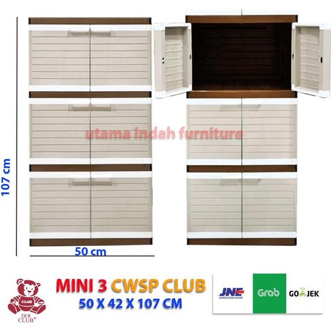 Lemari Pakaian / Lemari Plastik / Mini Club 3 Susun