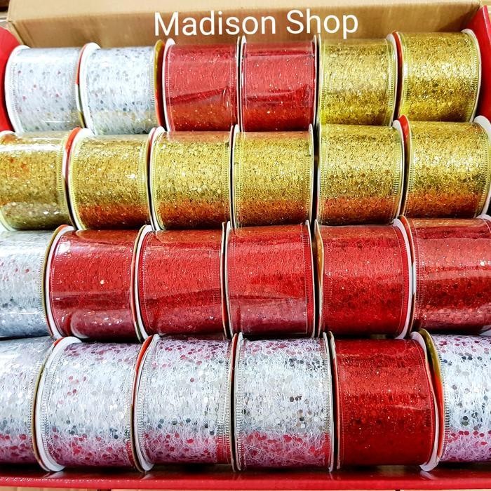 

Pita Natal Gliter 5 Cm Dekorasi Pohon Natal Murah Grosir Pita Merah