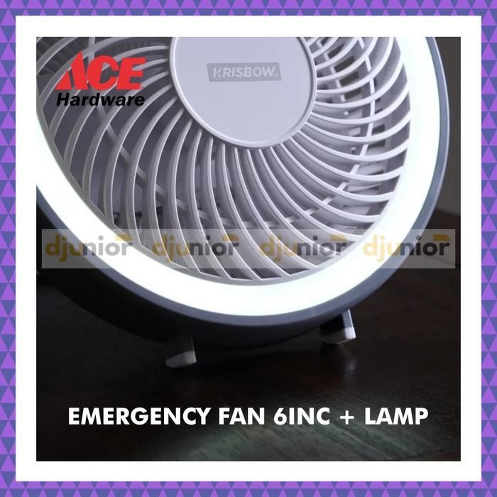 Krisbow - Emergency Lamp Fan / Lampu Kipas Angin Darurat Original Dan Terpercaya