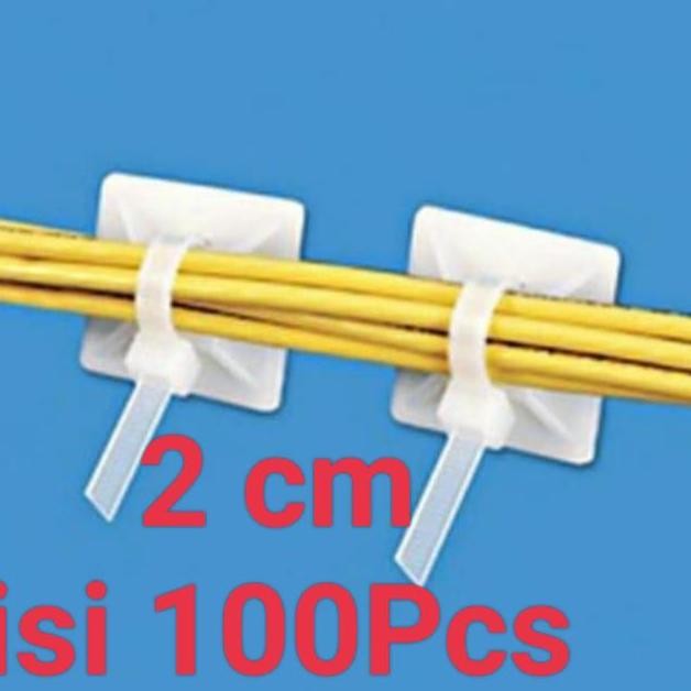 Klem Kabel Tempel Double Tape Klip Dobel Tip Isi 100 Pcs Size 20X20