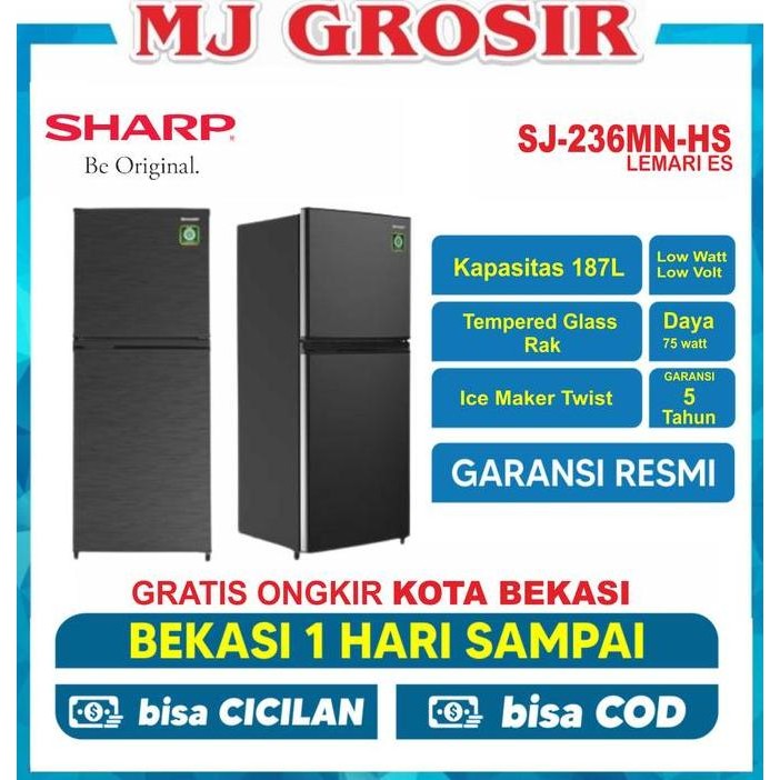 Kulkas Sharp Sj 236 Mn Lemari Es 2 Pintu Sj236Mn Sj 236Mn