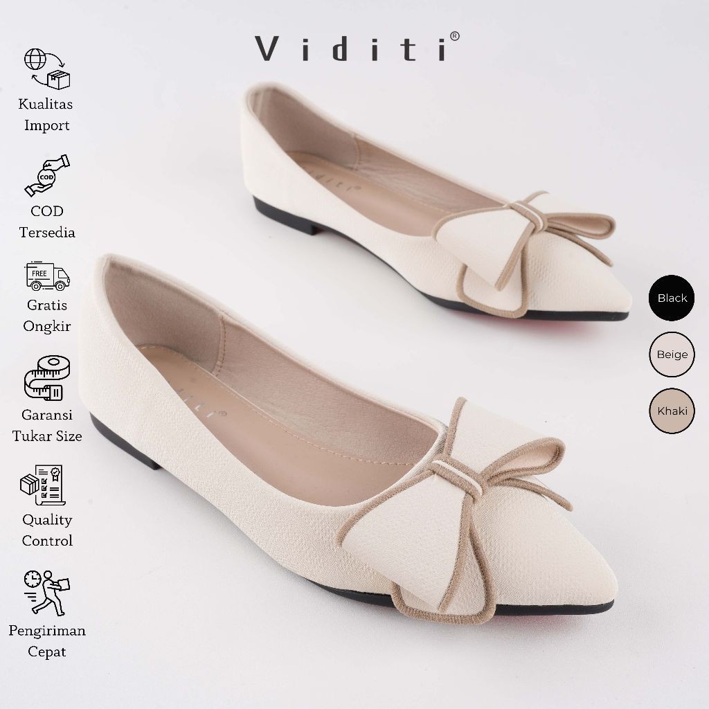 Viditi Leona Flat Shoes | Sepatu Import Wanita | Santai | Kerja | Kuliah | Kantor