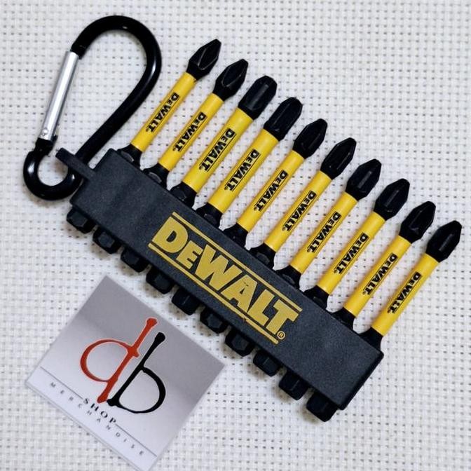 MATA OBENG DEWALT FLEXTORQ SET 10 PCS MIX INCLUDE HOLDER CARABINER PH2, PZ2, PZ3 ORIGINAL DAN TERPER