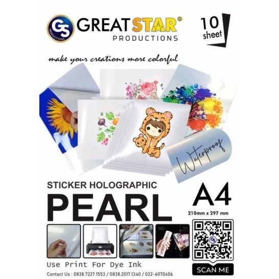 

STICKER PEARL/MUTIARA HOLOGRAFIC WATER PROFF A4/10 LEMBAR SV9