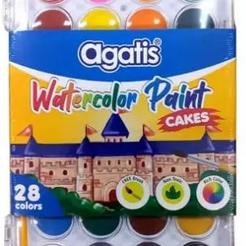 

Agatis Water Colors Paint Cakes 28 Warna I Cat Air Padat