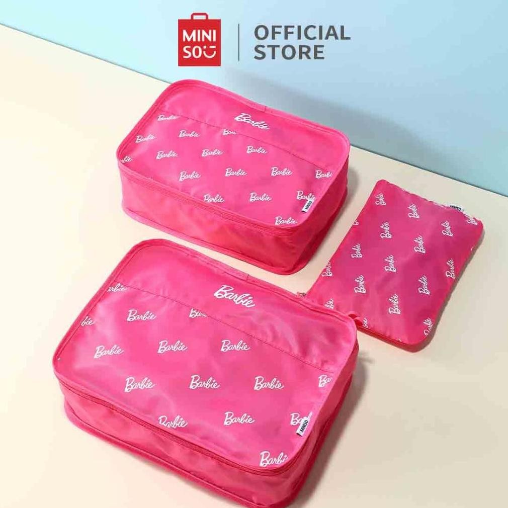 Miniso X Barbie Series 3PCS Zipper Storage Bag Travel Clothing Storage Bag/  Pouch Serbaguna/Zipper 