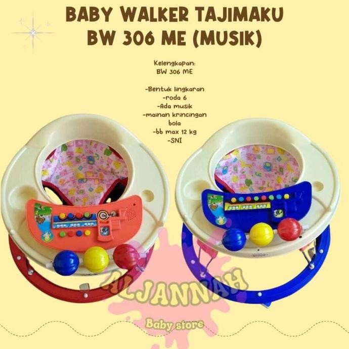 Baby Walker kereta anak TAJIMAKU 306 musik/ apollo alat belajar jalan bayi fullset