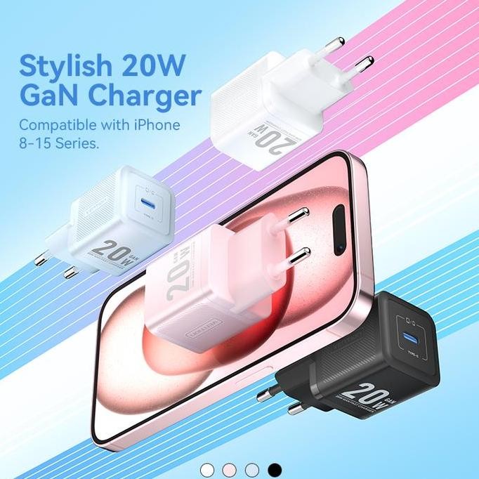 Berkualitas Vention Gan Charger 20W PD PPS USB C - FEP MURAH