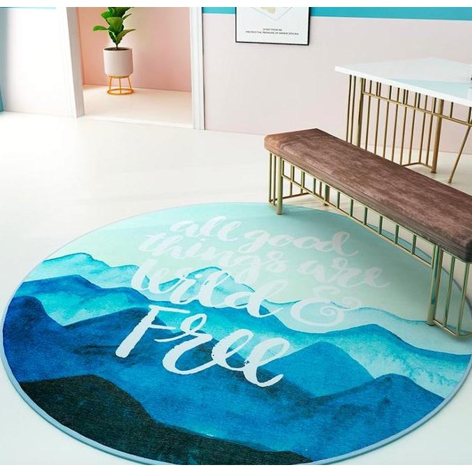 KARPET BULAT MODERN MINIMALIS LUCU KOREA DIAMETER 80 CM