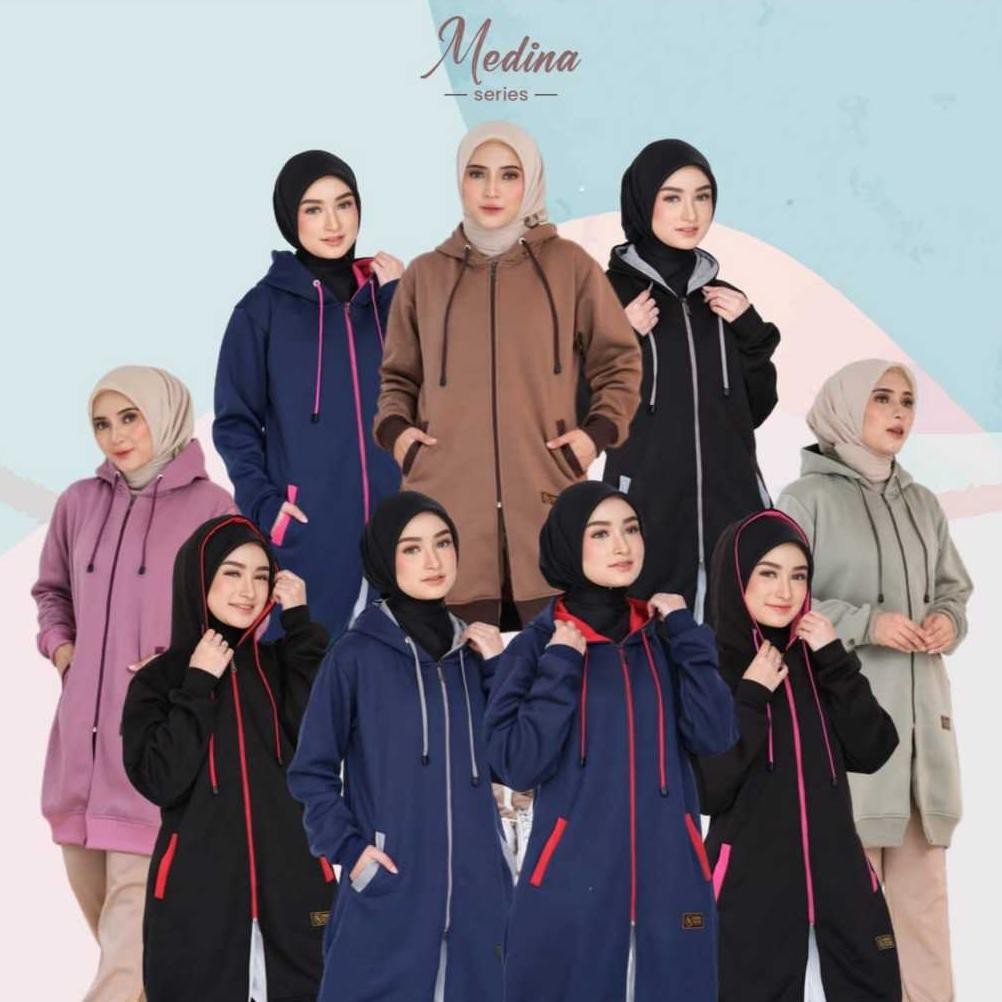 Medina series-jaket wanita muslimah-jaket panjang hijaber AST