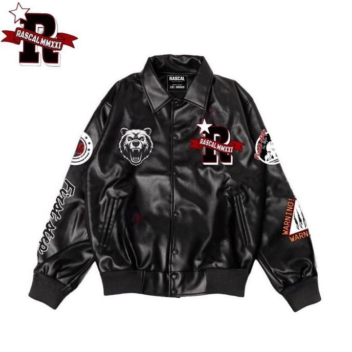 Rascal Special Edition - Jaket Kulit Varsity Vintage First Step Rascal Unisex Pria Dan Wanita High P