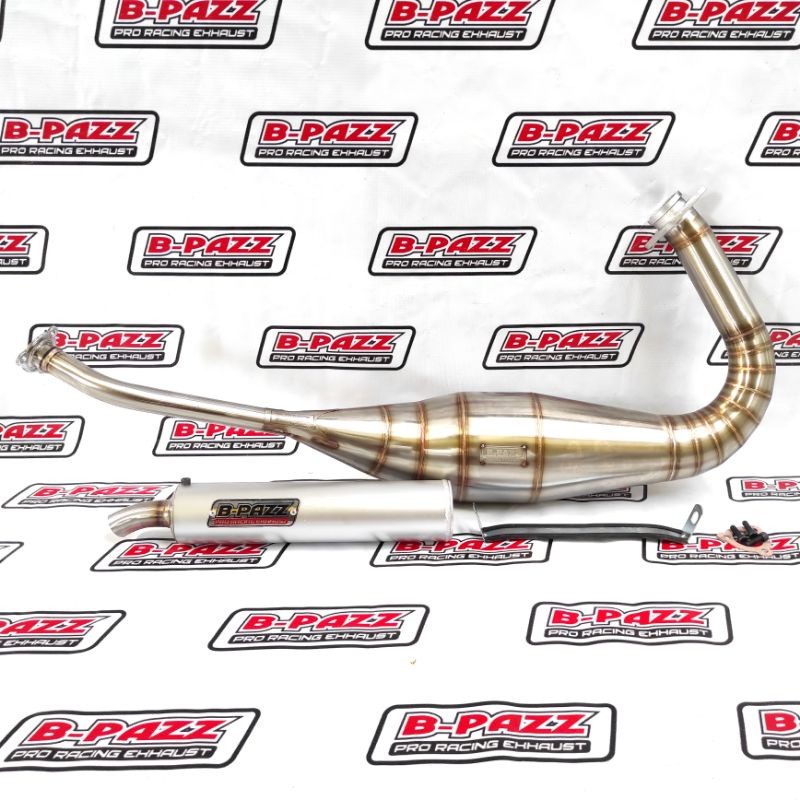 Knalpot B-PAZZ Ninja SS / R / RR Model Kolong Kobra Perut Stainless / Galvanis Poles Vernis Silencer