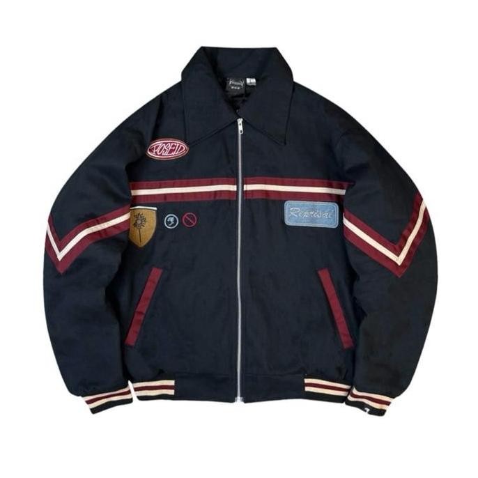 Boxy Cut Varsity Jacket / Racing Jacket | Asphalt | Poseidon Reprisal (Best Quality)