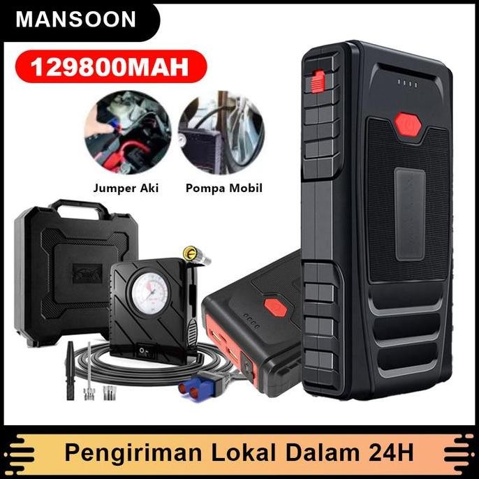 Berkualitas Jumper Aki Mobil Jemper Powerbank Jump Starter Aki dan pompa Mobil MURAH