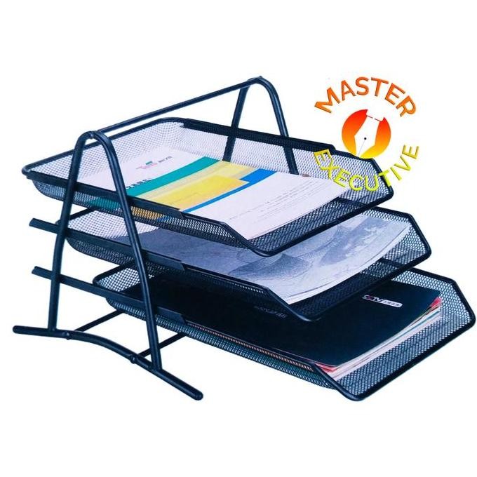 

TERBARU - Bio Document Basket Tray 3 Tiers Stainless Steel / Rak Dokumen 3 Susun
