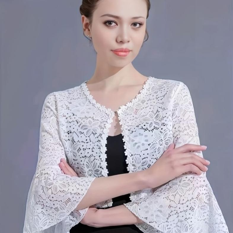 Rose outer cardigan crop brokat / outer brokat kancing / outer brokat / outer brokat kondangan / car