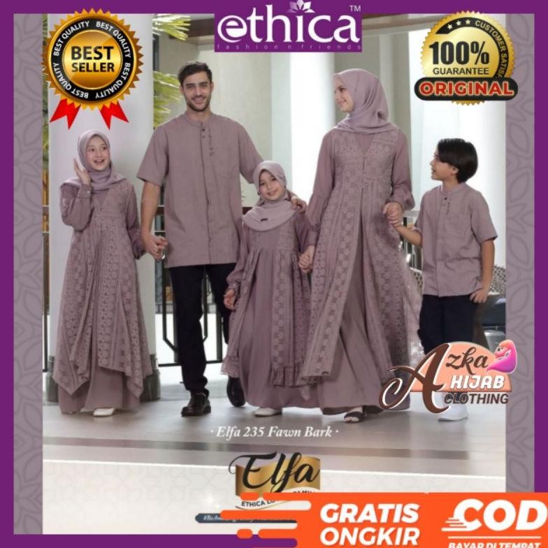 SALE SARIMBIT ETHICA 2022 ELFA 235 FAWN BARK / BAJU COUPLE KELUARGA / BAJU MUSLIM COUPLE KELUARGA / 