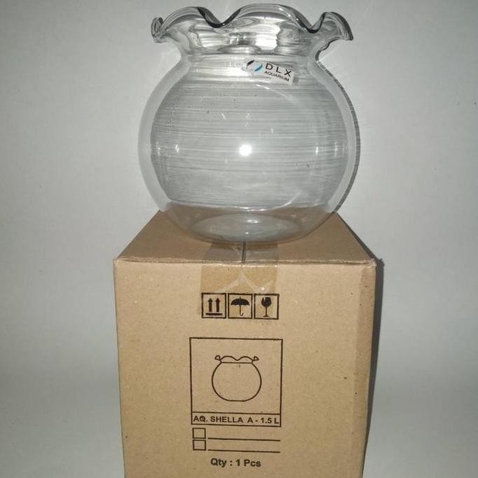Aquarium Bulat Kaca Shella 1,5 Liter Merk Dlx Glass