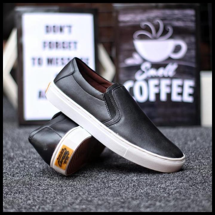 Terlaris Sepatu Sneakers Pria Slip On Casual Cevany Mori Kulit Asli Original Good Quality
