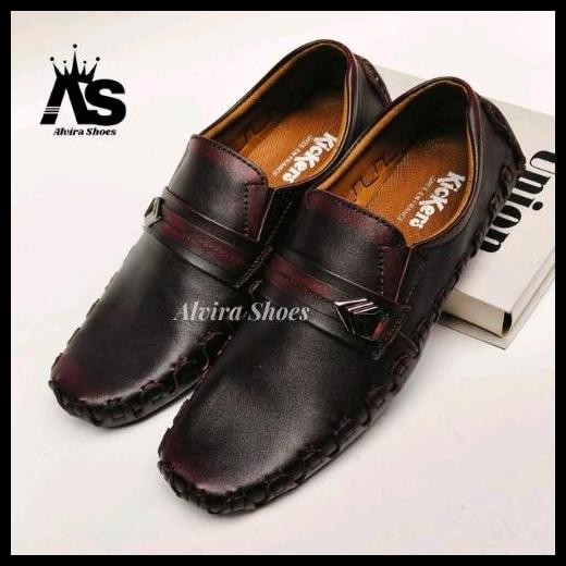 Terlaris Promo Sepatu Casual Pria Kulit Sapi, Sepatu Slipon Kulit Sapi, Sepatu Formal Sol Tanam Flek