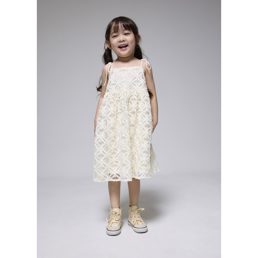 Love Bonito - Dress Wanita - Kids' Lace Straight Neck Fit & Flare Mini Dress - Cream