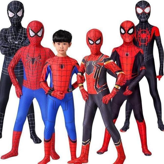 Kostum Spiderman Cosplay Onesie Party Baju Superhero Anak Laba Laba