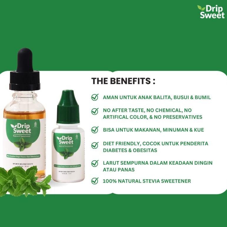 

DripSweet Gula Stevia Pemanis Alami Cair 15ml - 5pcs