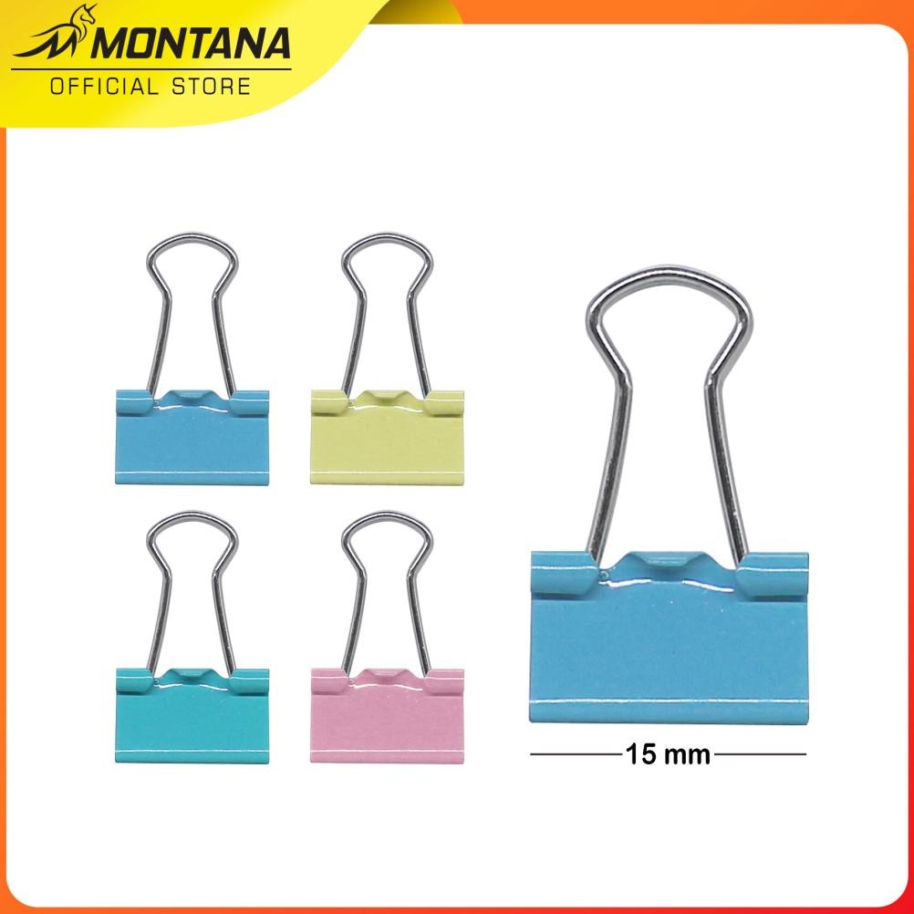

MONTANA COLOR BINDER CLIP PENJEPIT KERTAS 15 MM 60 PCS KLIP WARNA WARNI MBC-105JR