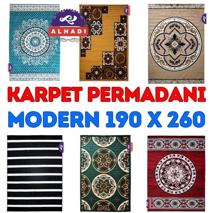 Alhadi Karpet Permadani 190cm x 260cm Tebal 8mm Mobel Abstrak Modern