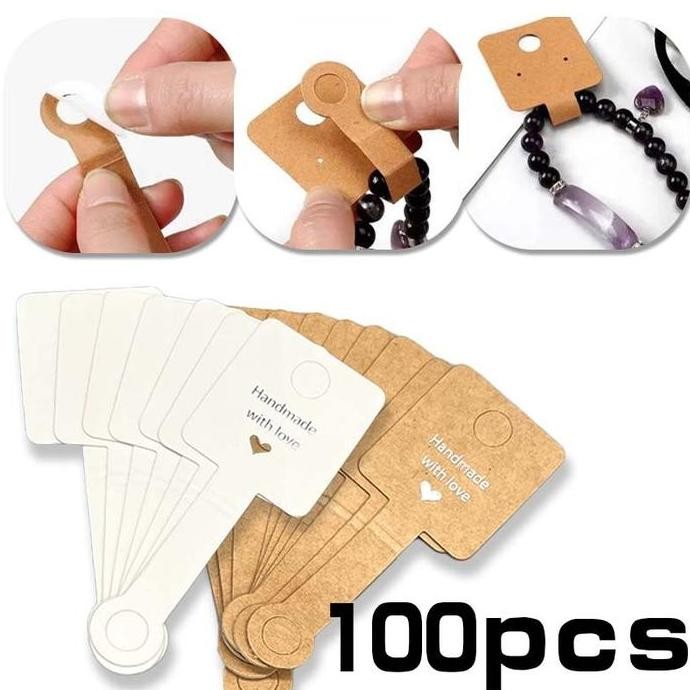 

100Pcs Hang Tag Aksesoris Label Hangtag Kertas Label Aksesoris Untuk Kalung/Gelang/Cincin/Perhiasan/Gelang Co