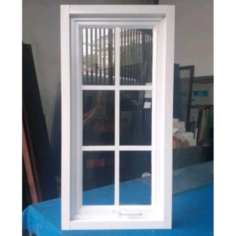TERLARIS Jendela Aluminium T120 x L30 Ornamen Kaca Full 5mm Siap kirim