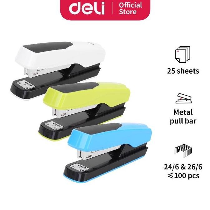 

Deli Staples Stapler 25 Lembar Sheets 3C Biru Putih Hijau Blue White Green 13 4 6Cm E0427 Logam Plastik Co