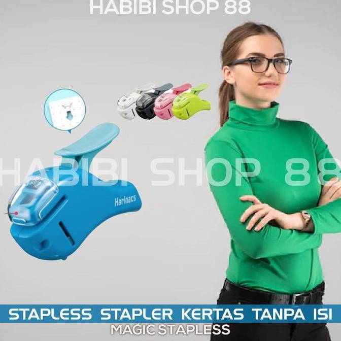 

Magic Stapless Stapler Jepretan Kertas Tanpa Isi Compact Portable Co