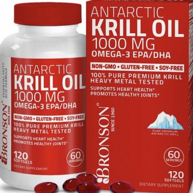 Bronson Antarctic Krill Oil Omega 3 1000Mg 1000 Mg Epa Dha 120 Original Produk