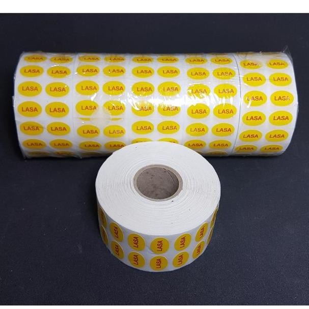 

STIKER LASA KUNING OVAL 20x10 mm isi 5000 pcs in ROLL -