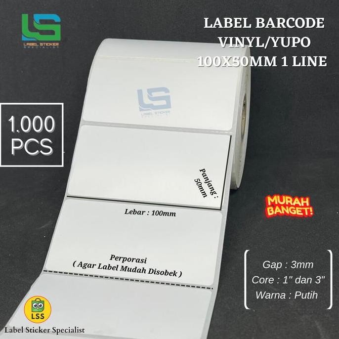 

LABEL WATERPROOF VINYL 100X50 MM , 10x5 CM , STICKER VINYL 100x50 MM