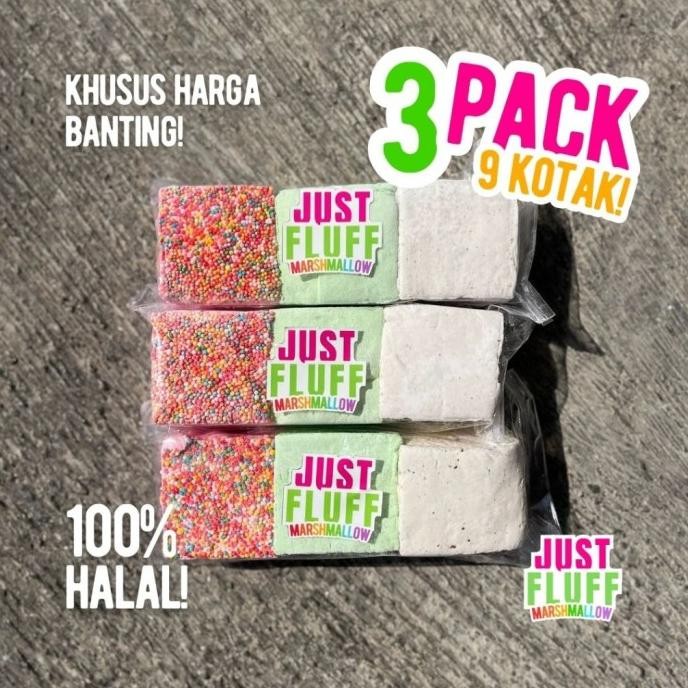 

Sale Super Promo! 3 Pack Marshmallow Justfluff [Bebas Pilih] [9 Kotak] [Halal] Gourmet Marshmallow Justfluff Murah