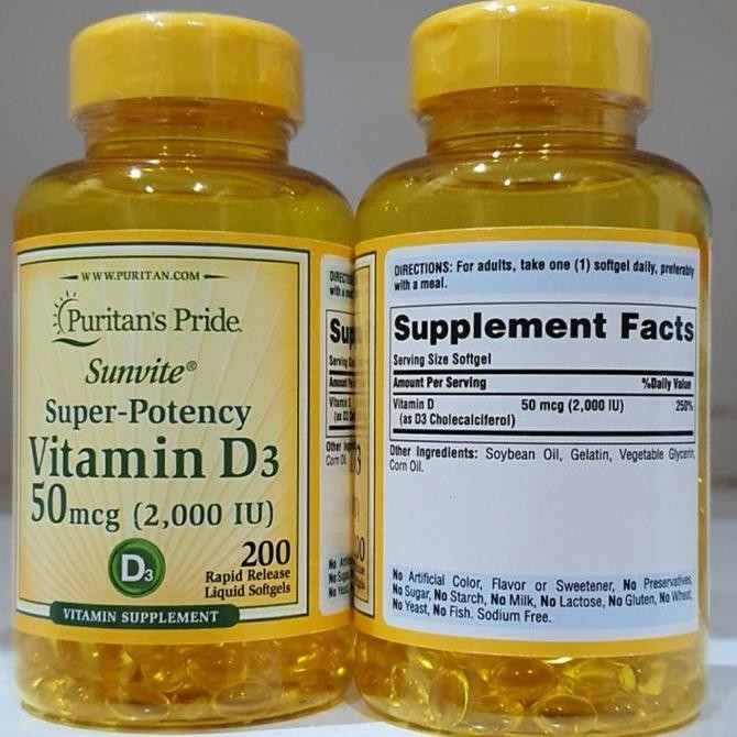 Puritan'S Puritan Pride Vitamin D3 Vit D3 Vit D 2000Iu 2000Iu 200 Sg Original Produk