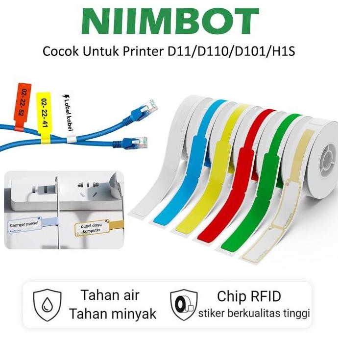 

Niimbot D11/D110/D101/H1S Wire Label Stiker Jaringan Kabel Printer Co