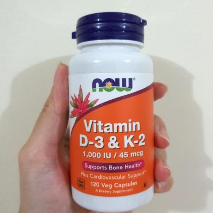 Now Vitamin D3 K2 Vit D3 K2 1000 Iu 45 Mg 120 Caps Original Produk