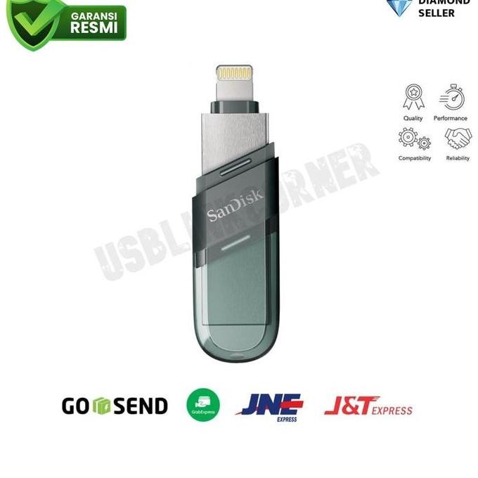BEBAS ONGKIR - Sandisk Ixpand Flip USB Flash Drive 256GB OTG For Iphone - ORIGINAL