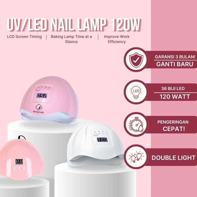 TERMURAH - Rising Lady UV LED Nail Lamp 120Watt / Lampu UV Gel Nail Art 120Watt/54Watt / Lampu Penge