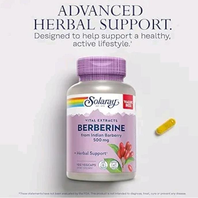 

NEW Solaray, Berberine, from Indian Barberry 500 mg, 60 VegCaps