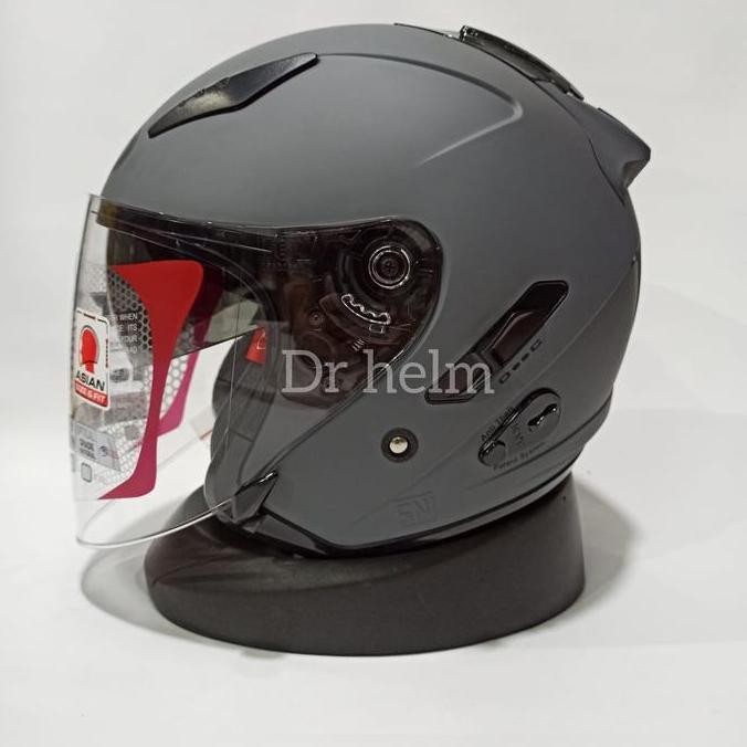 NEW HELM KYT GALAXY FLAT R POLOS ABU DOFF DOUBLE VISOR