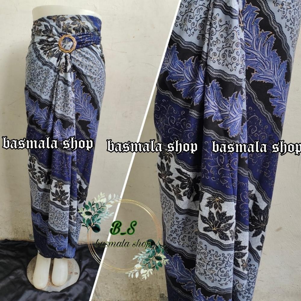 BATIK//Lilit batik bawahan kebaya motif biru kellor 110 cm panjang 150 cm/Rok lilit batik motif mode