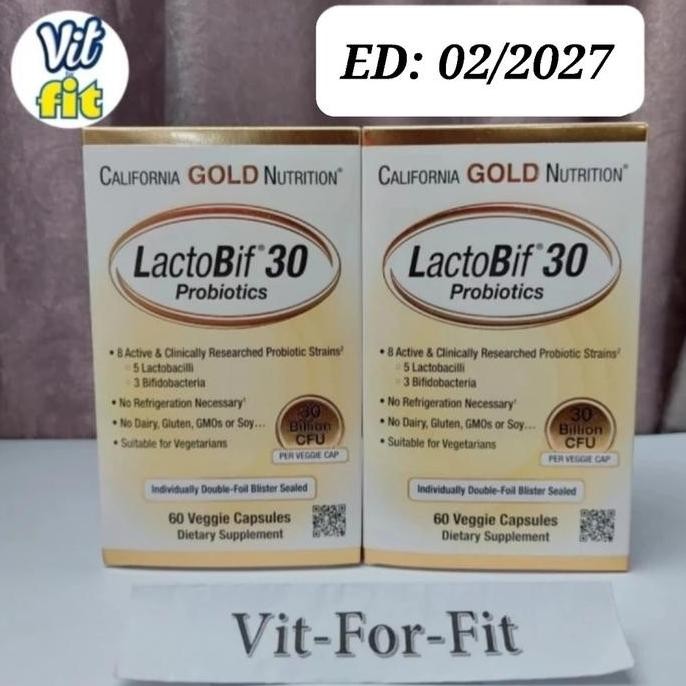 BEBAS ONGKIR - California Gold Nutrition CGN Lactobif 30 billion Probiotics - 60 caps