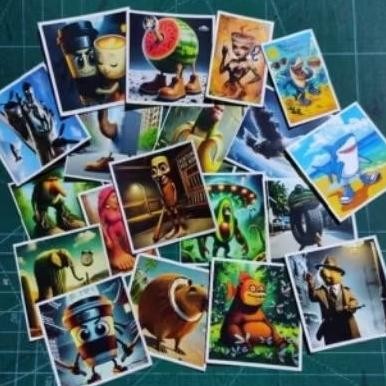 

18 pcs stiker anomali tung tung sahur ..