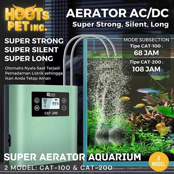 Aerator Aquarium Kolam Ikan Acdc Silent Usb Portable Baterai Pompa Airator Gelembung Udara Akuarium