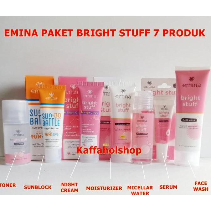 TERLARIS - EMINA 1 PAKET BRIGHT STUFF LENGKAP 7 PRODUK