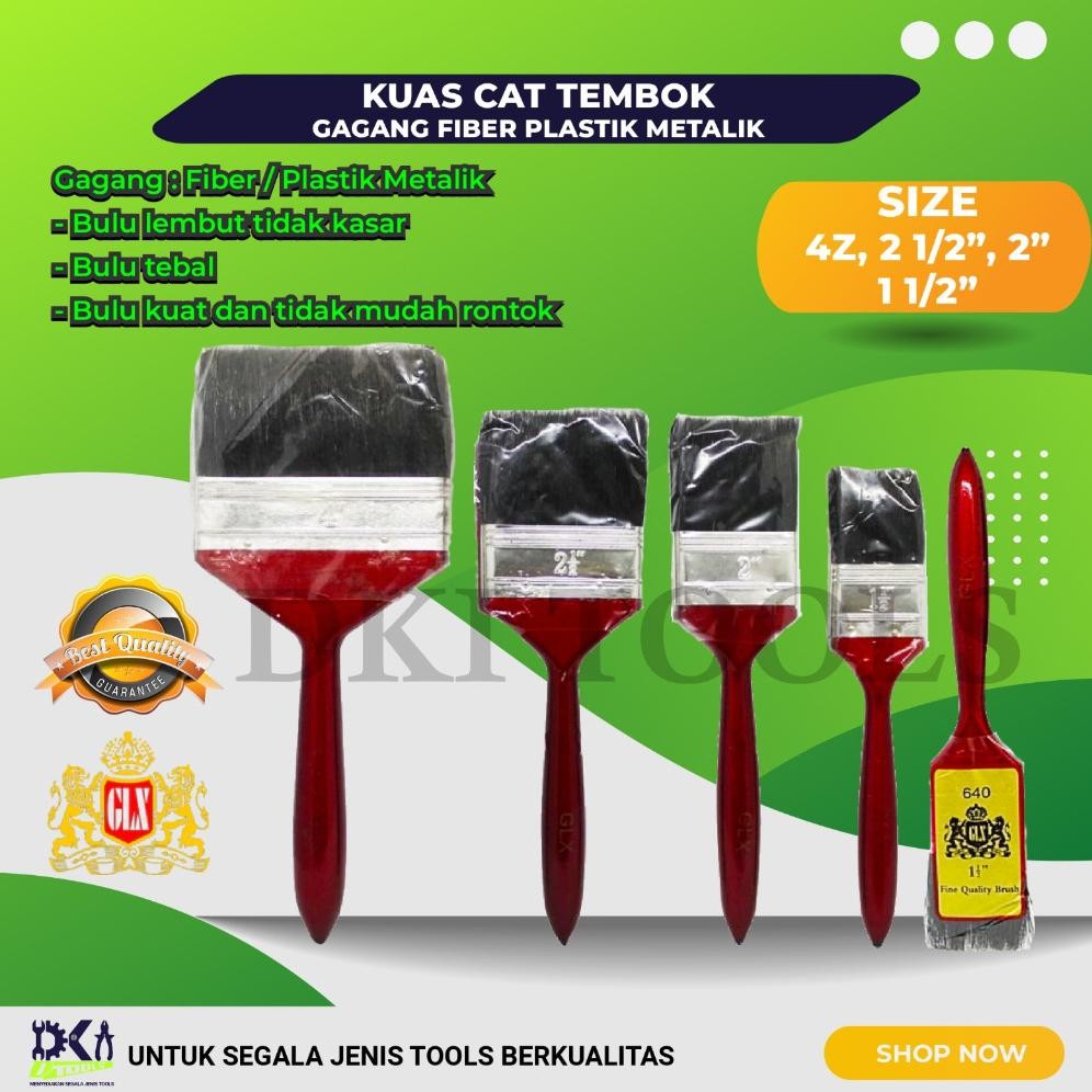 

baru kuas cat eterna 633 3 inch - 1 lusin (12pcs) gagang kayu ekonomis